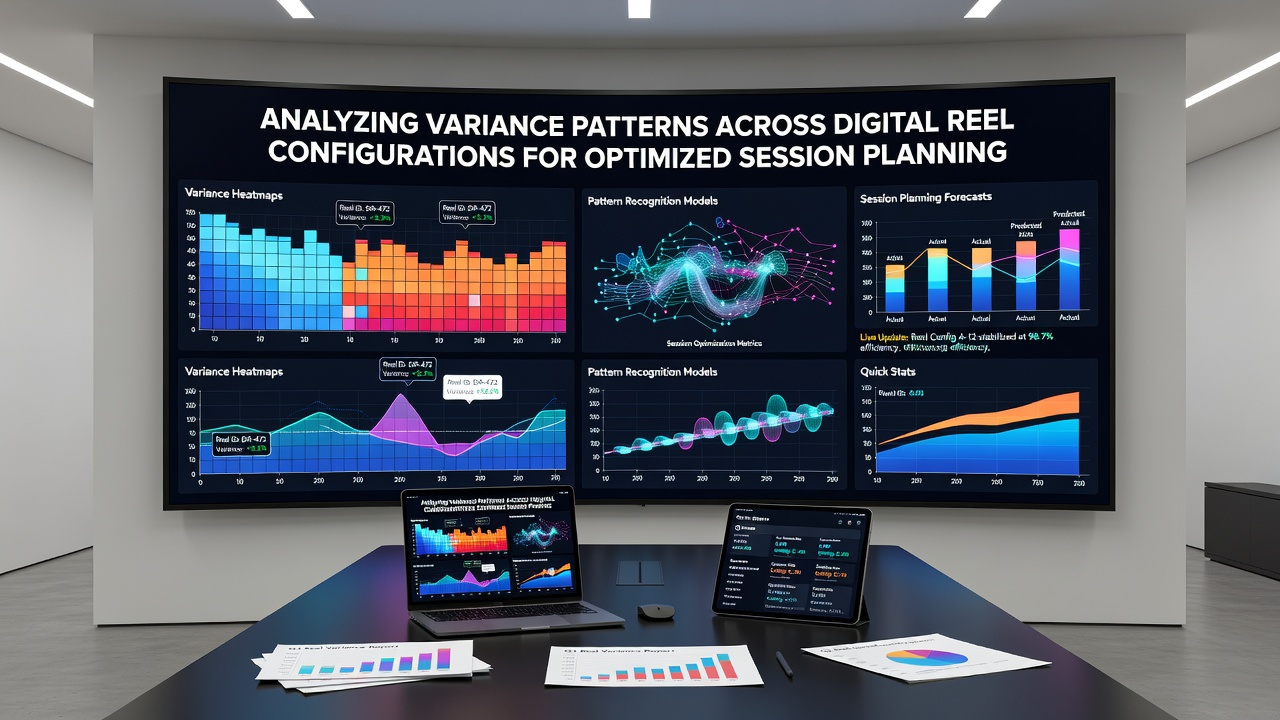 Graphs and charts illustrating variance patterns across different digital reel setups