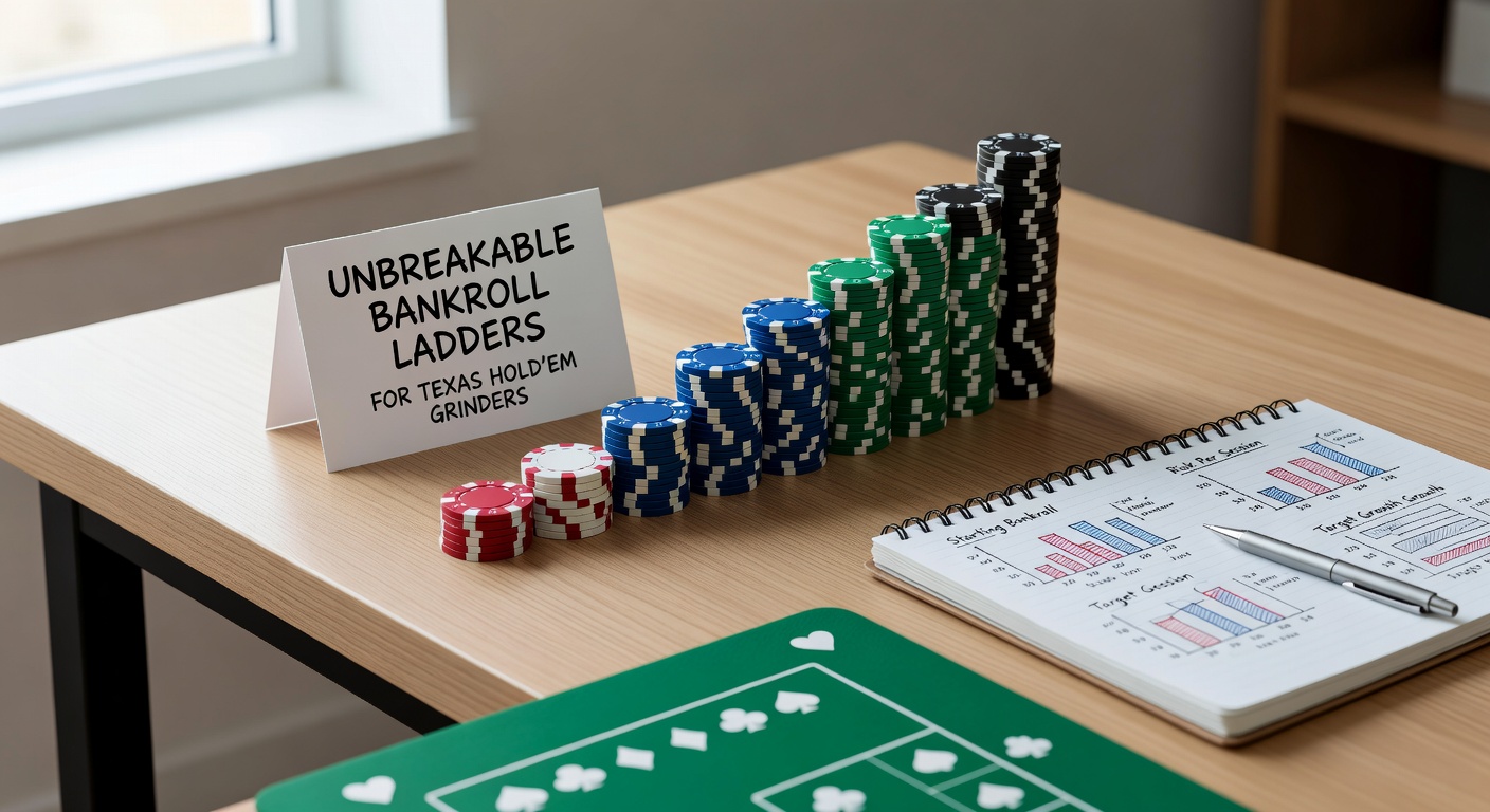 Poker grinder reviewing bankroll progression charts on multiple screens during a late-night session