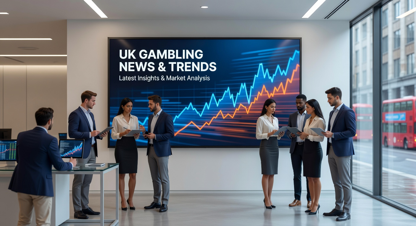 Graphic depicting UK gambling regulation changes with symbols of taxes, leadership shifts, and regulatory checks in 2026