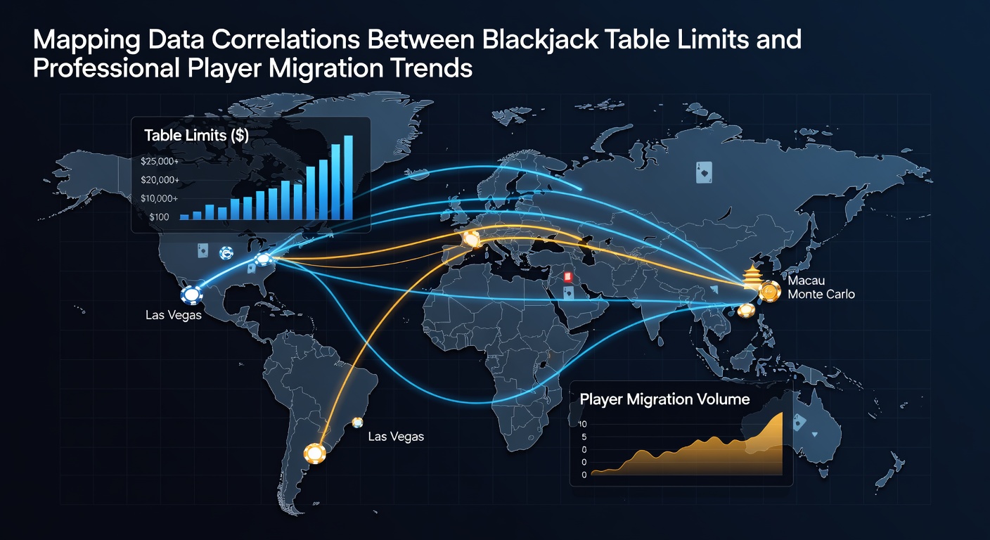 Data visualization showing blackjack table limits across major casino floors and corresponding player traffic patterns
