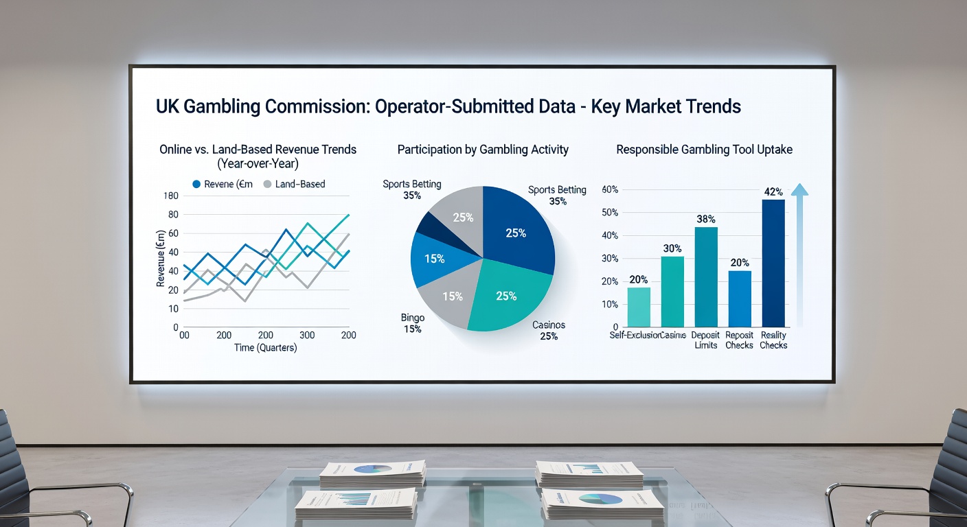 Infographic detailing UK gambling market GGY breakdowns for Q3 2025 across online and premises sectors